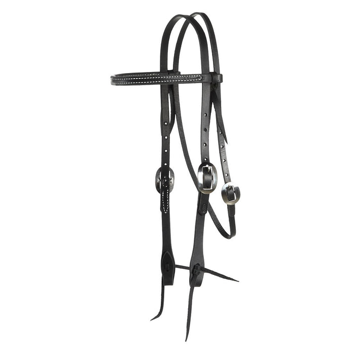 Black Straight Browband Headstall