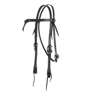 Black Stitched Knotted Browband Headstall