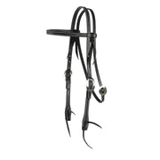 Black Stitched Straight Browband headstall