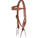 Chestnut Buckstitch Stamped Browband Headstall