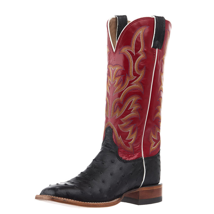 Women's Piper Black Full Quill Ostrich Square Toe Boot