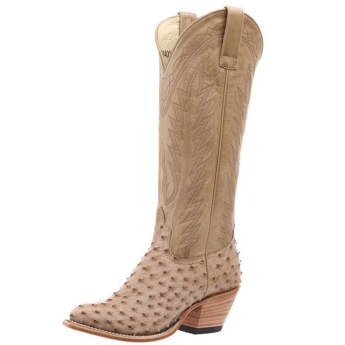 Women's Tan Vintage FQ Ostrich Vamp 15in Latte Veranda Boot