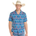 Men's Teal Vintage Southwestern Camp Shirt