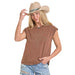 Women's Taupe Boot Stitch Tee Shirt