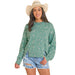 Women's Turquoise Conversational Pullover