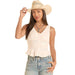 Women's Natural Eyelet Tank