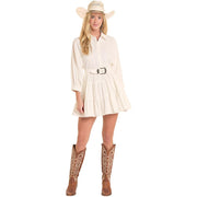 Women's Natural Buckled Tiered Dress