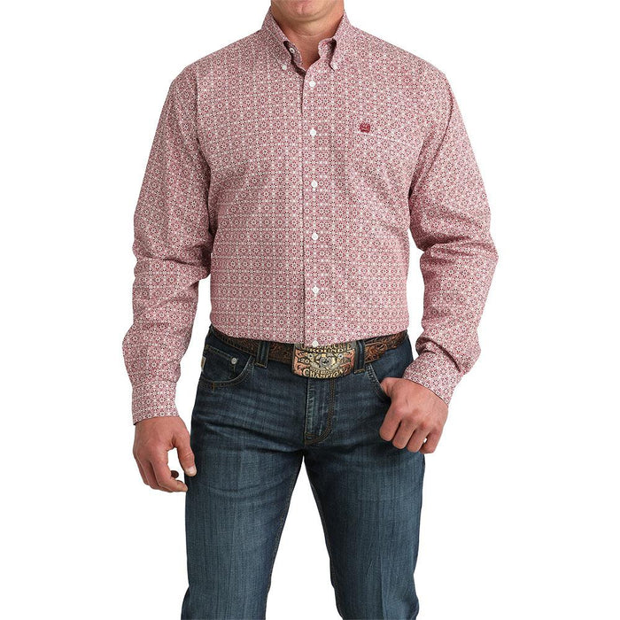 Men's Red Medallion Print Shirt