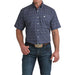Men's Royal Geometric Print Short Sleeve Shirt