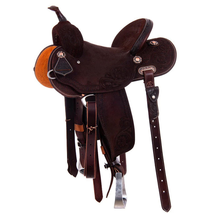 1430HD Chocolate Roughout Tooled 14inch Barrel Saddle
