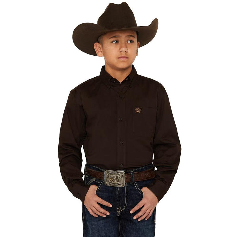 Boy's Solid Brown Shirt