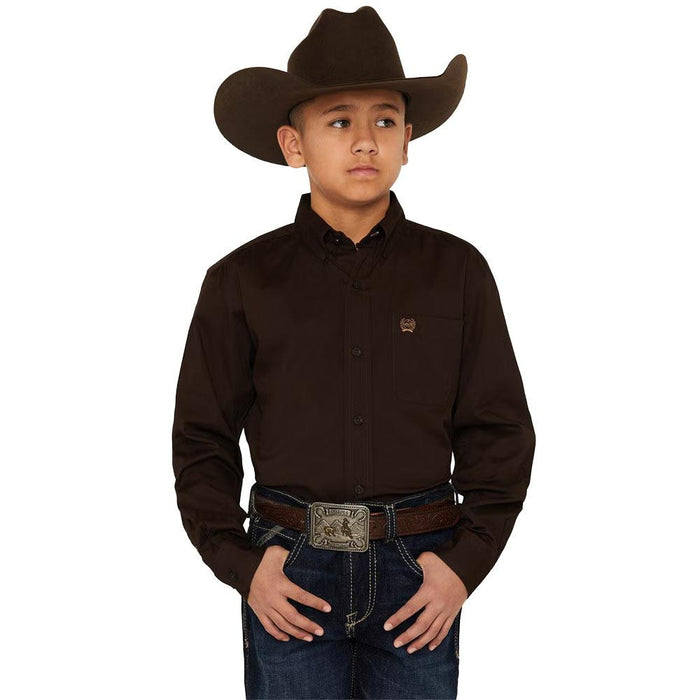 Boy's Solid Brown Shirt