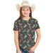 Girl's Black Boot Print Tee Shirt