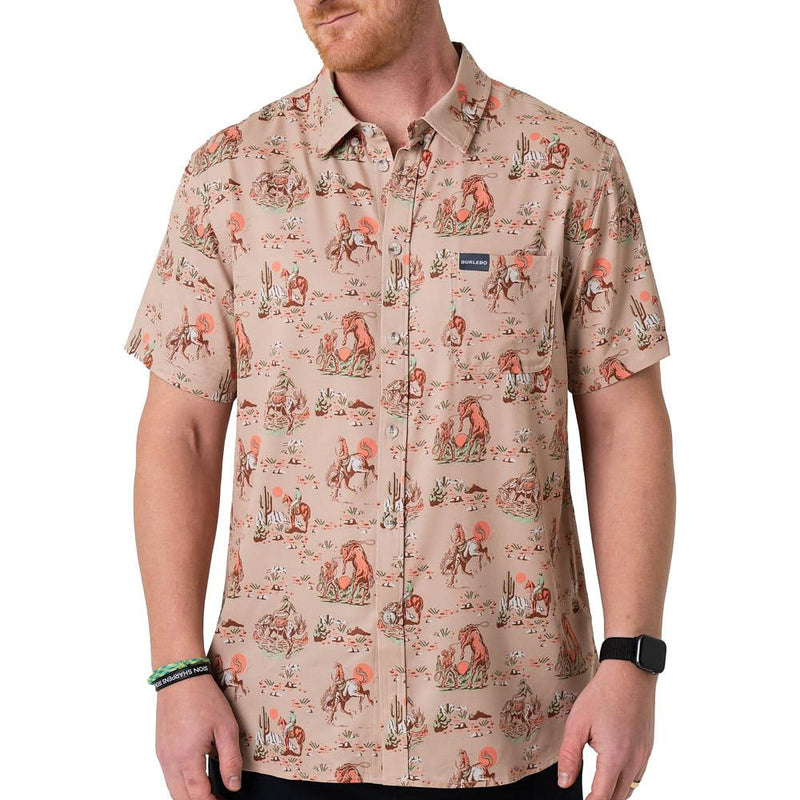 Men's Cowboy Up Short Sleeve Performance Button Shirt