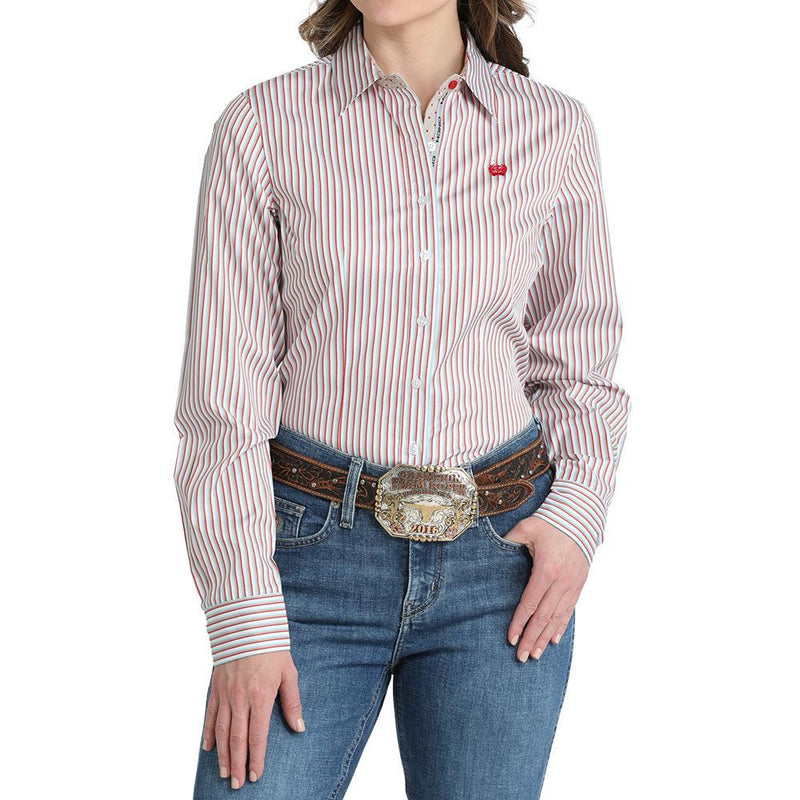 Women's White Striped Shirt