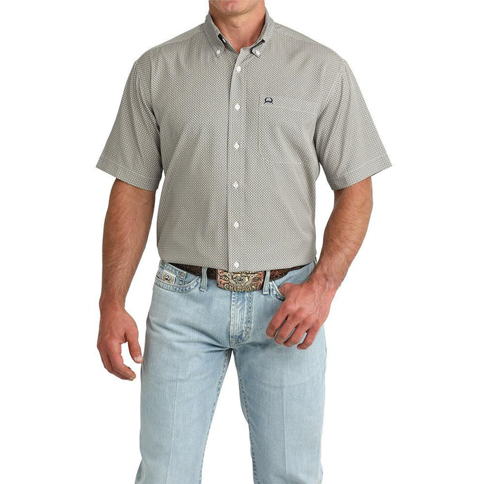 Men's White Print ArenaFlex Short Sleeve Shirt