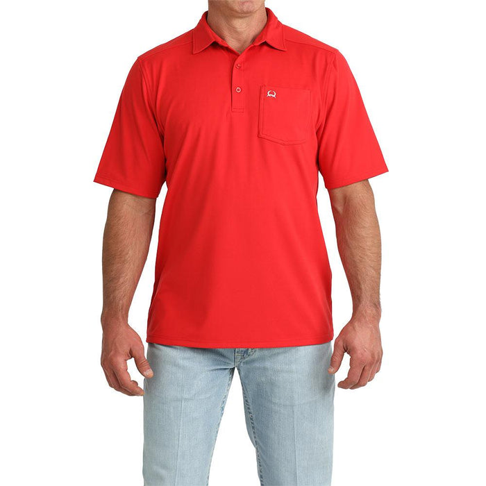 Men's Red Pocket Polo