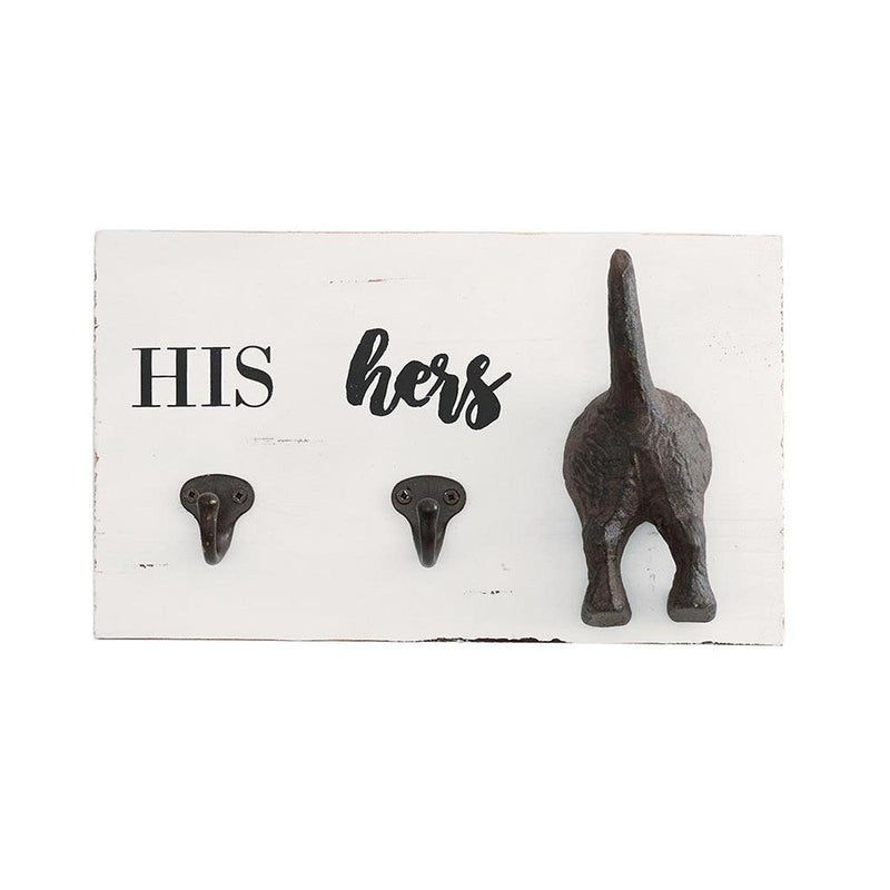His, Hers, and Pup Wall Hooks