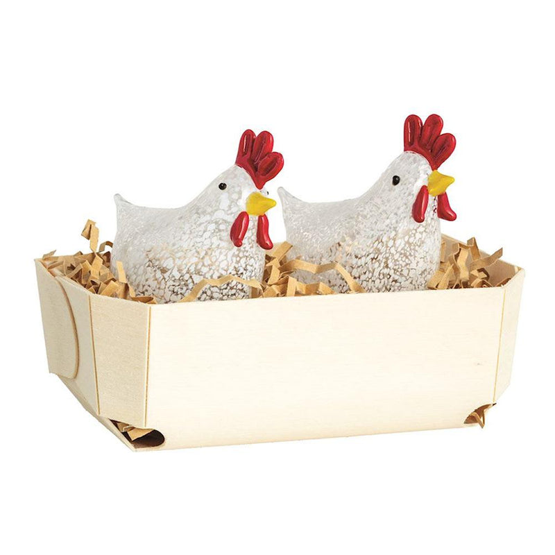 Tortoise White Chicken Salt/Pepper Set