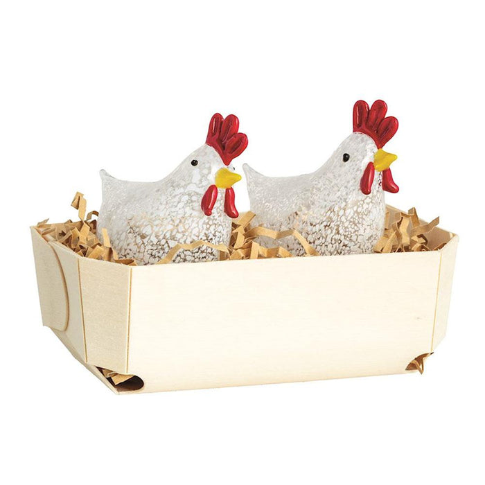 Tortoise White Chicken Salt/Pepper Set