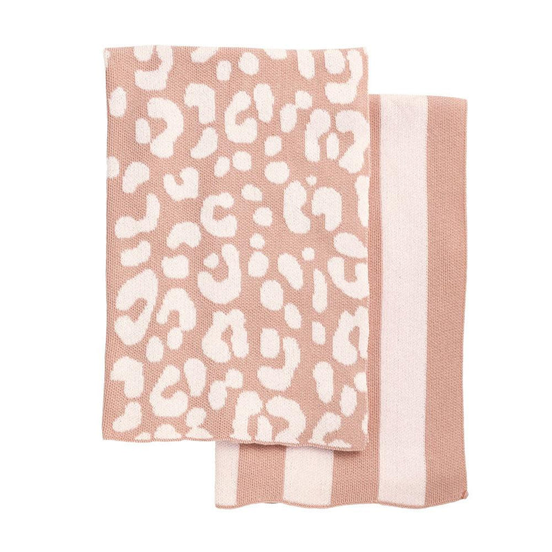 Pink Leopard Knit Towel
