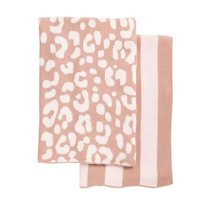 Pink Leopard Knit Towel