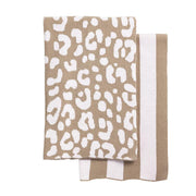 Taupe Leopard Knit Towel