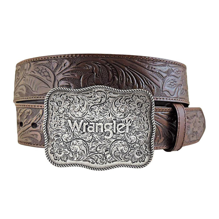 Men's Tooled Chocolate Belt
