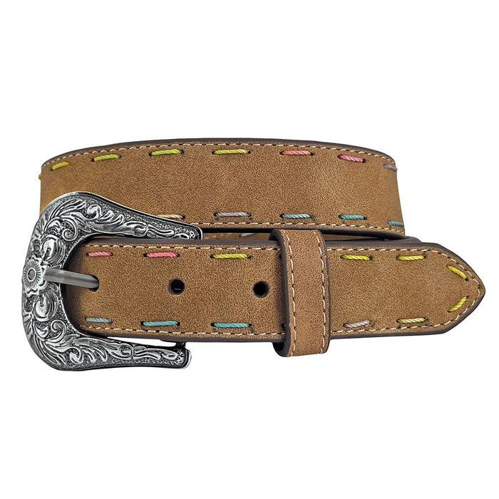 Girl's Rainbow Hand Laced Brown Belt