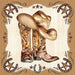 Western Leather Boots Cocktail Napkin