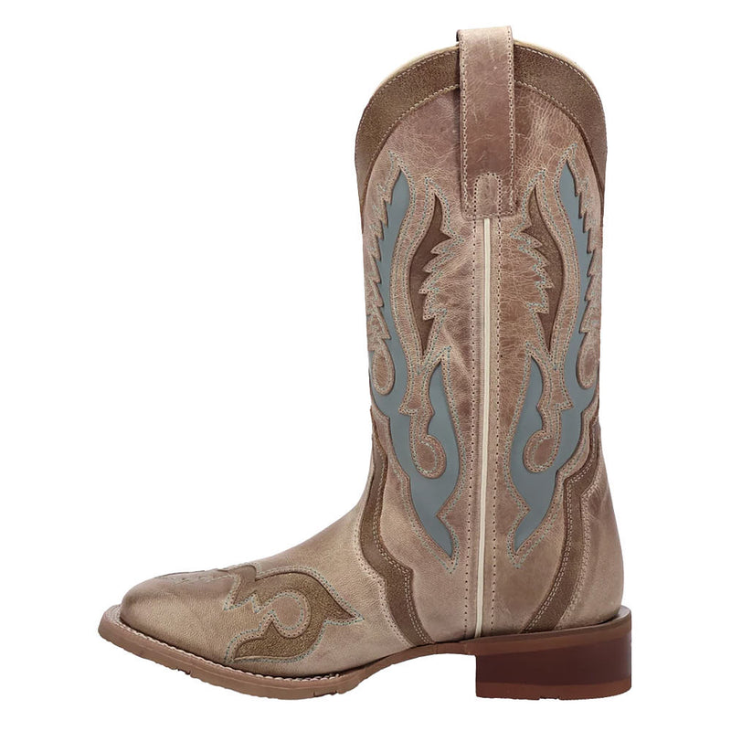 Laredo Women's Ardena Tan Overlay Vamp 12in Overlay Top Boot