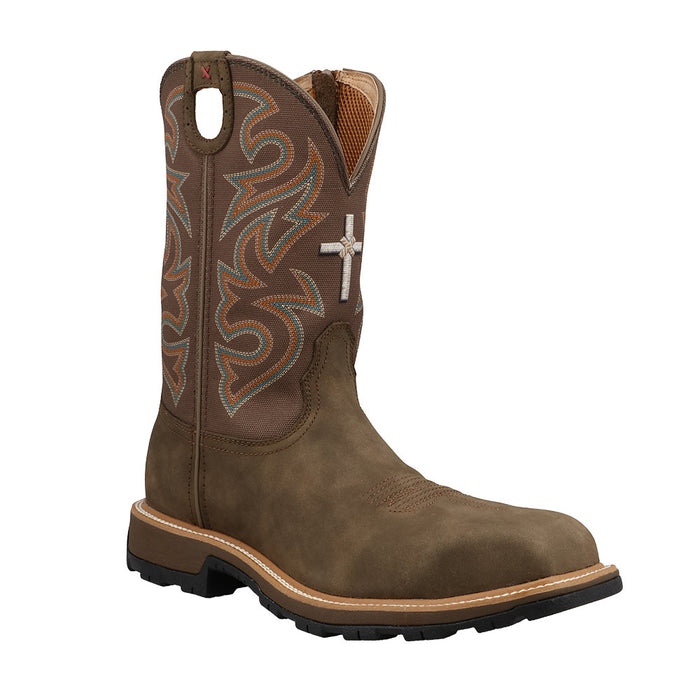 Men's UltraliteBrown Nano Square Toe 11in Work Boot