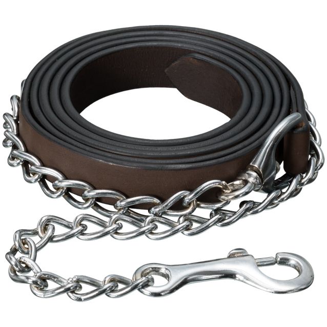 Silver Royal Leather Show Lead with Chain