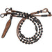 30 Plait Brown and Black Rawhide Romal Reins