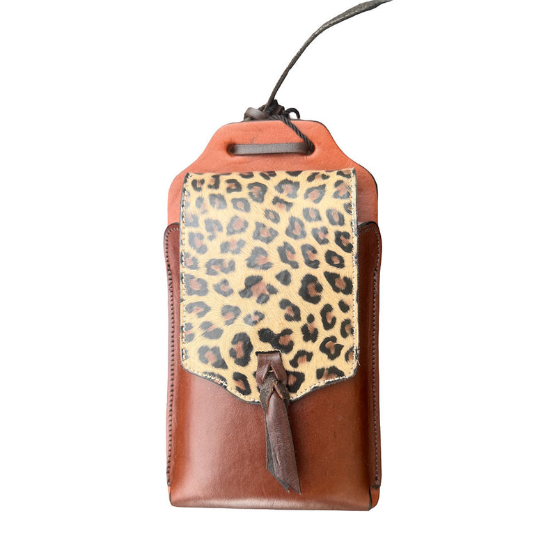 Patterned Back Cinch Cell Phone Holder