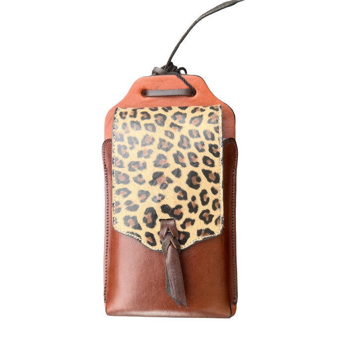 Patterned Back Cinch Cell Phone Holder