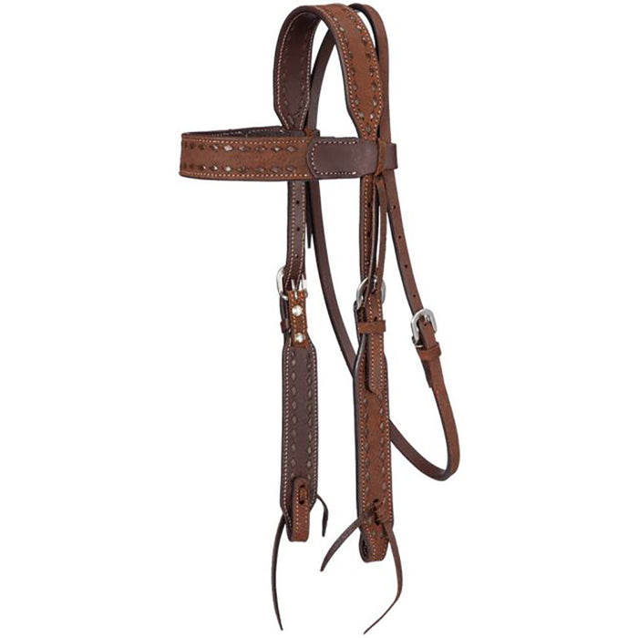 Brown Buckstitch Browband Headstall