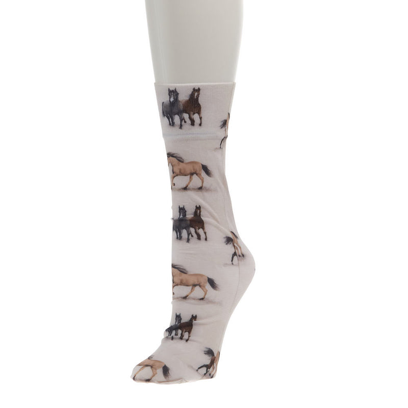Kid's Zocks Beige Horses