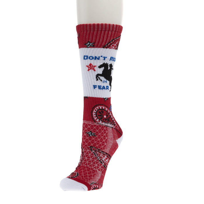 Women's Don't Ride Fear Red Performance Socks