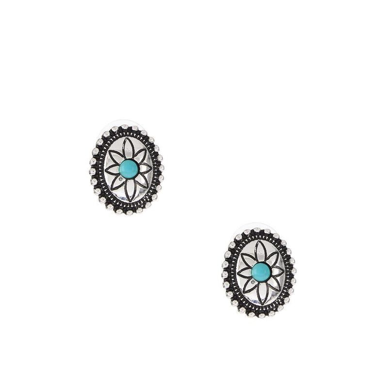 Oval Concho Post Earrings