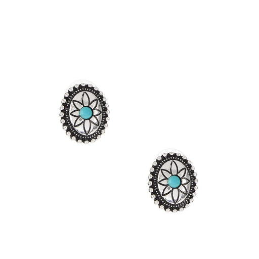 Oval Concho Post Earrings