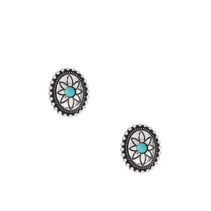 Oval Concho Post Earrings