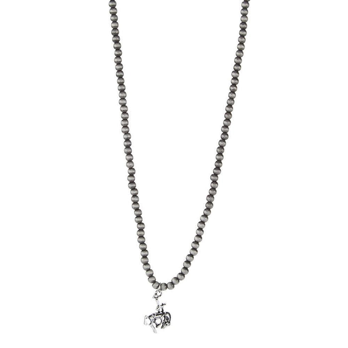 Silver Bucking Horse Charm Necklace