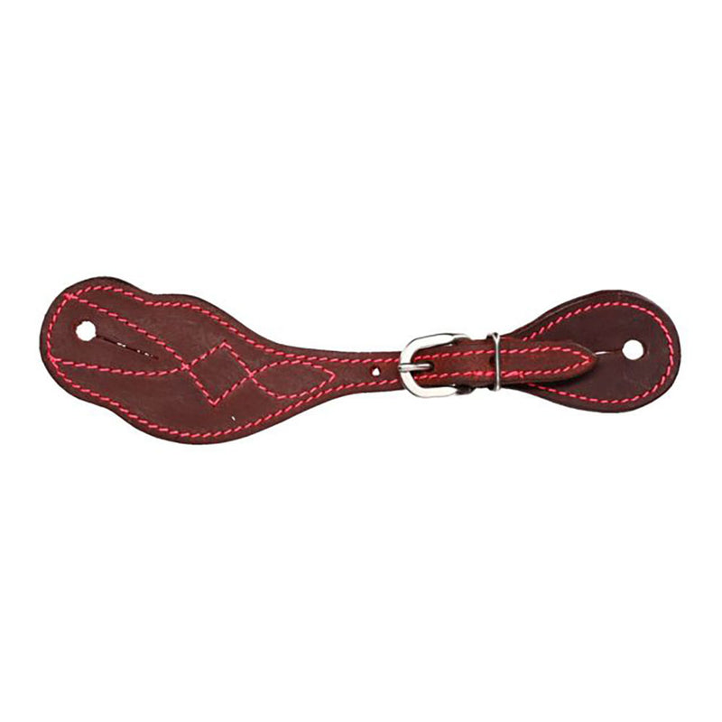 Ladies Pink Harness Leather Colored Spur Straps