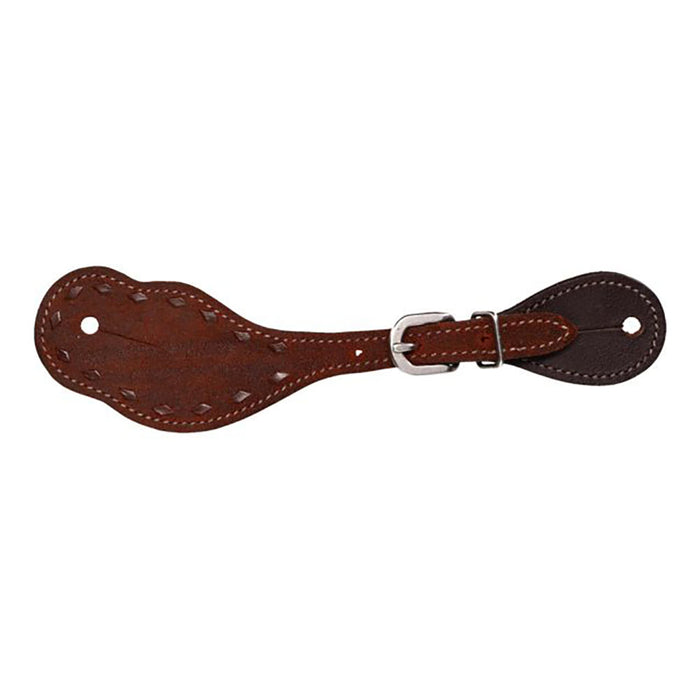 Mens Brown Buckstitch Spur Straps