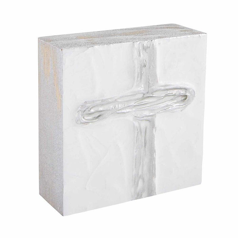 Silver Square Cross Plaque