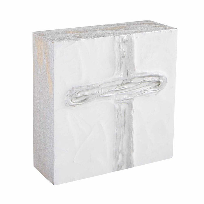 Silver Square Cross Plaque