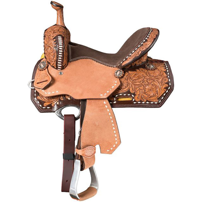 Light Antique Bute 12in Youth Barrel Saddle