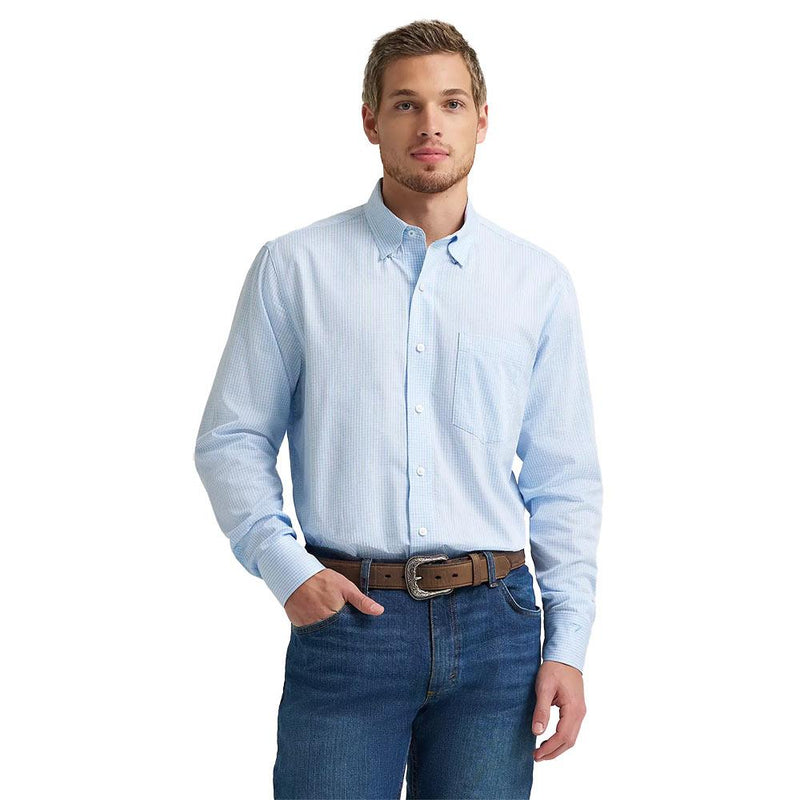 Men's Cody Johnson Blue Check Long Sleeve Shirt