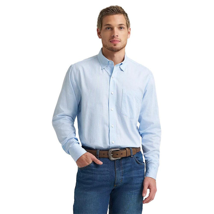 Men's Cody Johnson Blue Check Long Sleeve Shirt